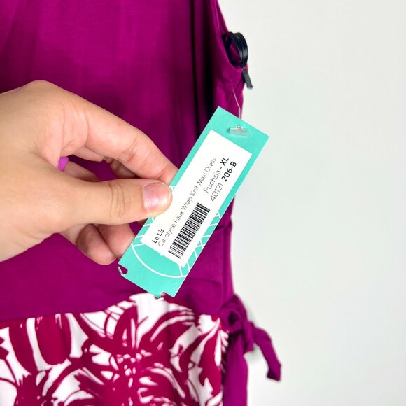 Le Lis Stitch Fix Purple Floral Faux Wrap Maxi Dress Fall Florals NWT V-Neck XL - Picture 4 of 6